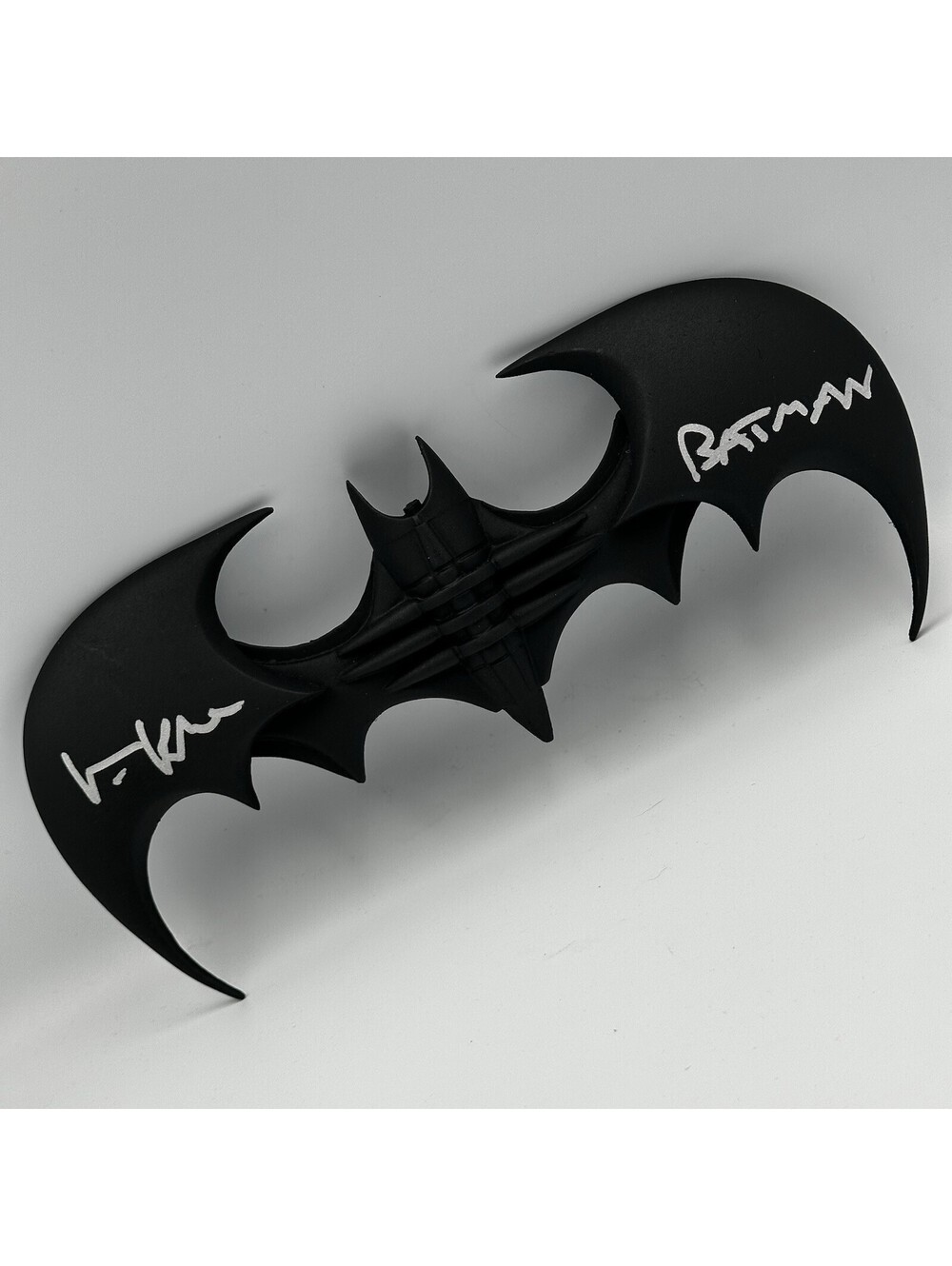 Val Kilmer Signed Batman Forever Batarang Prop Replica Inscribed Batman COA 10"
